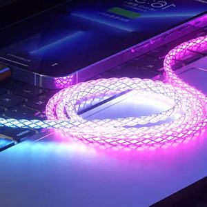 Câbles de données lumineux <span class=keywords><strong>RGB</strong></span> tendance OEM, charge rapide USB Type C, ordinateur mobile, boîtier métallique, nouveau câble de charge, cordon en cuivre pur - Product Image 6
