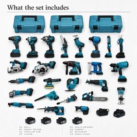 Ensemble d'outils sans fil avec batteries, chargeur et coffret de rangement pour atelier, garage, maison et projets sur chantier