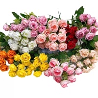 LUYI - Vente en gros de roses artificielles réalistes et écologiques en vrac, fleurs en soie violettes/bleues/roses/blanches/rouges pour fêtes et remises de diplômes