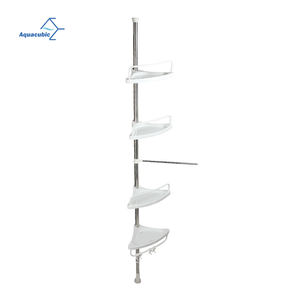 <span class=keywords><strong>Étagère</strong></span> de douche d'angle <span class=keywords><strong>télescopique</strong></span> pour salle de bain, support de douche à 4 niveaux en plastique, porte-savon - Product Image 1