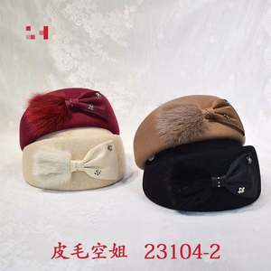 Béret en feutre de laine avec nœud papillon, décoration mode pour femme, personnalisé, 100% feutre de laine, chapeau pour femme - Product Image 4