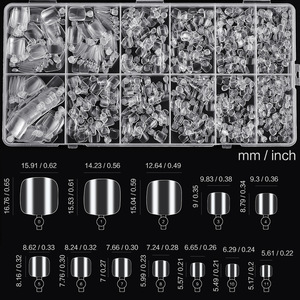 TSZS 600 pièces de <span class=keywords><strong>faux</strong></span> ongles d'orteil en <span class=keywords><strong>gel</strong></span> souple transparents, courts et carrés, extensions d'ongles d'orteil artificielles en acrylique à couverture complète - Product Image 5