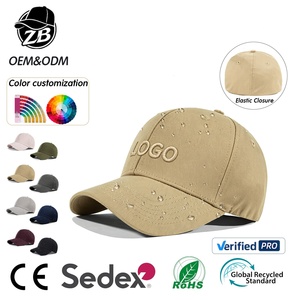 Custom <b>Waterproof</b> Elastic Closure Baseball Cap Unisex Soft Quick Drying Running <b>Hat</b> with 3D Embroidery for Golf Outdoor - Product Image 1