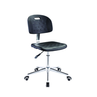 Chaise de laboratoire industrielle ESD de haute qualité en mousse PU noire réglable en hauteur pivotante antistatique