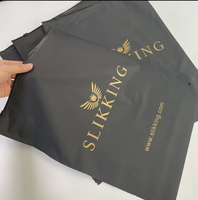Sacs en polyéthylène personnalisés refermables pour vêtements, t-shirts, maillots de bain, avec fermeture éclair, en plastique givré noir