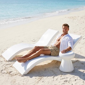 Modern White Fiberglass Eco-Friendly Durable <b>Pool</b> Loungers Set of 2 Minimalist Outdoor <b>Garden</b> Furniture Weather Resistant Design - Product Image 2