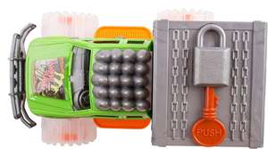 Voiture de <span class=keywords><strong>dinosaure</strong></span> de jungle tout-terrain - <span class=keywords><strong>Camion</strong></span> <span class=keywords><strong>cage</strong></span> à dinosaures à propulsion par friction avec roues lumineuses et sons - Jouet à action de recul puissant - Product Image 3