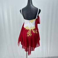 Robe de danse de salon rouge pour femmes et filles, justaucorps de patinage et de ballet, qualité professionnelle, ornée de diamants, pour compétition enfant