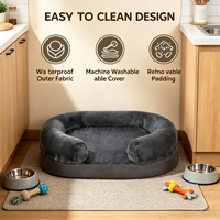 Lit pour chien rectangulaire moderne et respirant pour chats et chiens, imperméable, en mousse à mémoire de forme, avec housse amovible et lavable, fond antidérapant