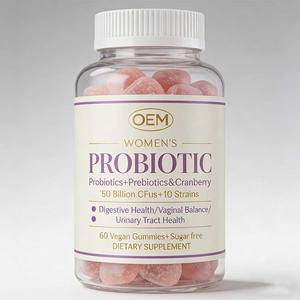 Compléments alimentaires gommeux pour la santé des femmes adultes - Probiotiques, canneberges, enzymes digestives, vitamines, soutien tout-en-un, végétalien, non OGM - Product Image 1