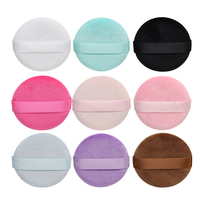 Nouvelle éponge de maquillage douce multicolore OEM ODM 2026, applicateur de fond de teint, vente en gros, logo personnalisé, houppette ronde en velours cristal