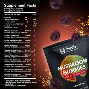 Suplemento diario de hongos todo en uno Gummy - 12 Mezcla de hongos con Chaga, Lions Mane, Reishi, Cordyceps, Gomitas de hongos - Product Image 6
