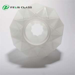 Cúpula de Vidrio Ópalo Blanco Soplado a Mano, Forma Única, Fabricación OEM en China, Pantalla de Vidrio para Lámpara de Araña o Colgante - Product Image 3