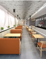 Canapé de restaurant personnalisable en cuir orange avec rangement, best-seller mondial en gros