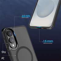 2025 noir mat TPU PC Protection magnétique coque de téléphone portable pour Samsung Galaxy S25 Edge