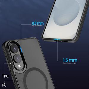 2025 mate negro TPU PC protección magnética funda para teléfono móvil para Samsung Galaxy S25 Edge - Product Image 4