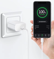 Adaptador de Corriente USB-C PD de 20W para EE. UU. y UE con Protección OTP y Carga Rápida, Cable USB-C L para iPhone 16 15 14 13 12 11