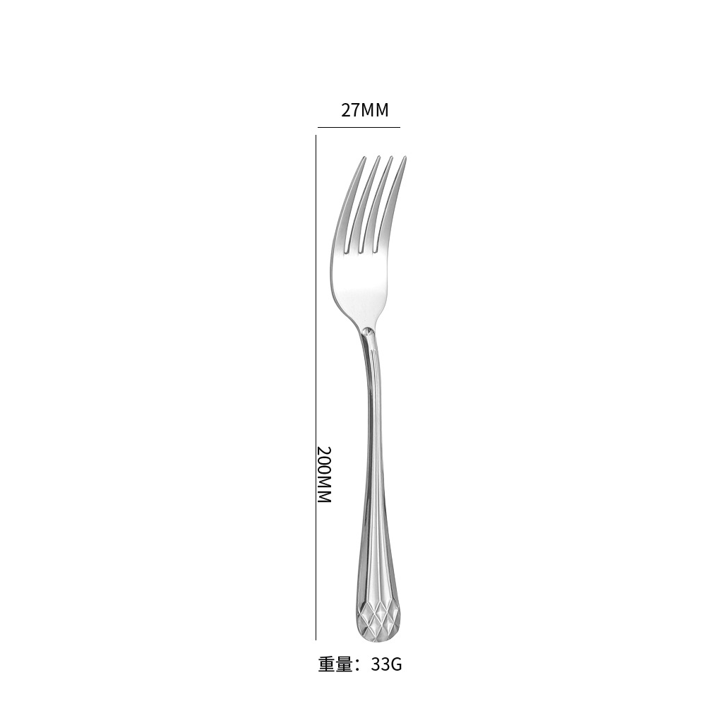Tenedor de mesa de plata