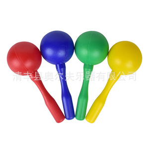 Maracas de plástico con cabeza redonda, juguete musical para niños, instrumento de percusión para actuaciones de baile y ayuda didáctica - Product Image 3