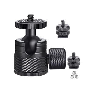 Support de trépied pour appareil photo avec vis de fixation 1/4 3/8, rotatif à 360°, pour appareils photo <span class=keywords><strong>Sony</strong></span> et Canon DSLR - Mini rotule et adaptateur de fixation flash - Product Image 5