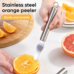 Éplucheur d'orange manuel en acier inoxydable 304 de haute qualité, éplucheur de peau d'agrumes en métal, trancheur de citron professionnel, gadget de cuisine - Product Image 1