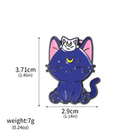 Mignon lune chat dur émail broches Anime Animal broche vêtements sac à dos revers Badges mode bijoux accessoires pour amis cadeaux