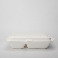 Conteneur alimentaire écologique biodégradable en bagasse de canne à sucre, emballage jetable en bagasse de canne à sucre, coquille