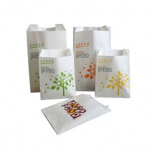 Sac en papier kraft recyclable personnalisé avec impression offset, bec verseur, résistant à la graisse et à l'eau, pour aliments (burgers, frites, chips) jetables - Product Image 1