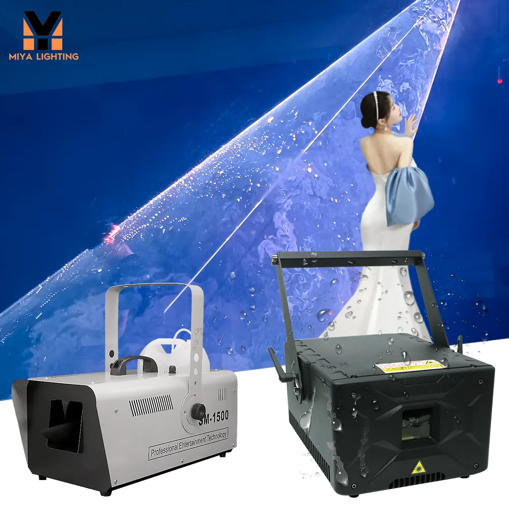Lampu Laser pernikahan 10W, lampu panggung pernikahan dengan mesin kepingan salju, pertunjukan Laser pernikahan