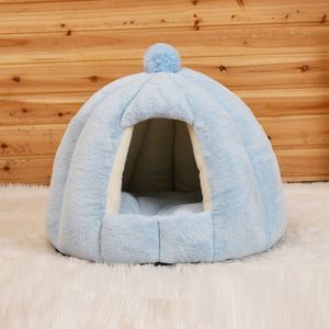 Luxury Heated Calming Dog Bed for Winter with Plush Sherpa Hooded Design Self Warming Pet <b>Tent</b> for Cats Dogs <b>Small</b> Animals - Product Image 5