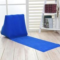 Coussin triangulaire gonflable en PVC floqué, imperméable, oreiller de plage, matelas, style chaise de pêche d'été, 1 place, léger