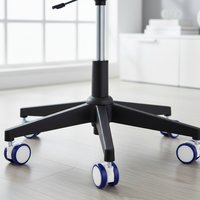 Roulettes de meubles de 2,5 pouces (10*22 mm) en nylon durable, finition couleur personnalisée OEM, pour chaise de bureau, revêtement en PVC