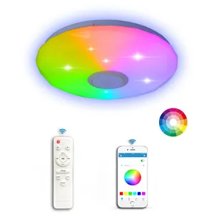 Lámpara de techo inteligente con luz Led RGB, lámpara de techo moderna con control remoto, 100-260V, 36W, 30x6cm