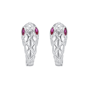 2025ใหม่ต่างหูงูทับทิมธรรมชาติ PT950เครื่องประดับที่ดีสำหรับผู้หญิงและผู้ชายขายส่ง - Product Image 3