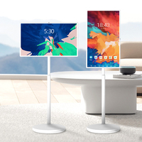 Kiosque à batterie mobile VETO 24 27 32 pouces avec support de bureau/mobile, écran Android 4K UHD avec caméra pour maison et appartement
