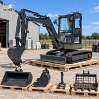 Ekskavator Mini Diesel Crawler Terlaris Harga Pabrik Mesin Penggali Mikro 2.8 Ton Ekskavator Kecil untuk Konstruksi