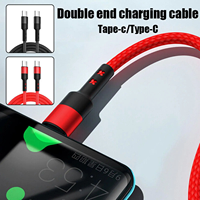 Kabel Pengisian Cepat Nylon PD 60W 1m/2m/3ft/6ft Tipe-C ke C 3A Tembaga Murni untuk Ponsel 12 13 14 Pro Max