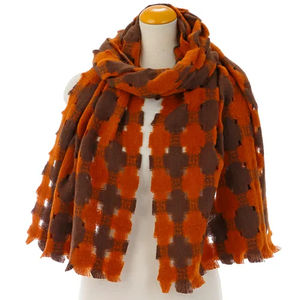 Bufanda larga elegante a cuadros, gruesa, cálida, transpirable y cortavientos, para mujer, estilo otoño-invierno. - Product Image 2