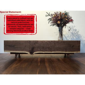 Cao sang trọng Bắc Âu thiết kế đơn giản rắn gỗ <span class=keywords><strong>TV</strong></span> đứng Bắc Mỹ Đen Walnut gỗ Bảng điều khiển phong cách Đồ nội thất toàn bộ bảng điều khiển - Product Image 3