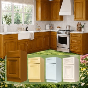 Meuble de cuisine moderne en bois de cerisier/chêne pour projets |   Meubles de cuisine en gros pour les entrepreneurs |   Meubles de cuisine prêts à assembler - Product Image 1