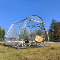 Tente à bulles-Tente Igloo transparente-Maison à écran pour 2 à 3 personnes-Grande nacelle surdimensionnée résistante aux intempéries-Protection contre le froid