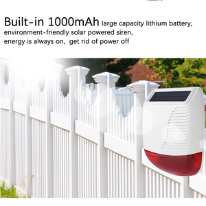 Năng lượng mặt trời Powered không dây còi báo động chống trộm hệ thống báo động cho an ninh nhà ngoài trời an ninh còi báo động - Product Image 6