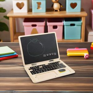 Bằng gỗ máy tính xách tay máy tính đồ chơi khuyến khích trẻ em Đồ chơi trẻ em viết và số học phát triển tư duy giáo dục đồ chơi - Product Image 6