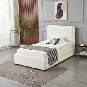 <span class=keywords><strong>Letto</strong></span> Imbottito con Testiera <span class=keywords><strong>a</strong></span> Bottoni Spessa, Bianco e Nero, Misura Queen e King, con <span class=keywords><strong>Letto</strong></span> Estraibile, Produzione Cinese all'Ingrosso - Product Image 3