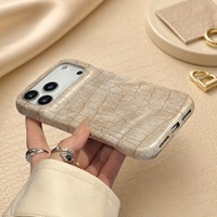 Étui de téléphone en cuir de crocodile Luxe Antichoc pour iPhone