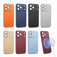 Coque magnétique antichoc en PC rouge bordeaux avec dos mat et film protecteur d'objectif pour iPhone 11 12 13 14 15 16 17 18
