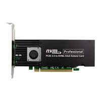 Kartu Ekspansi Penyimpanan SSD M.2 NVMe Empat Port PCIe 3.0 X16 ASM2824 Bersertifikasi ROHS Berbahan Logam Tersedia dalam Stok