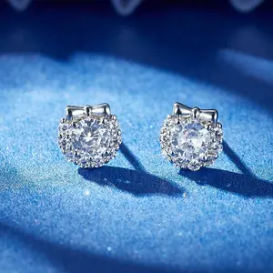 Best-Selling Fashion Jewelry Earrings Cute Brass Inlay Zircon Wreath Earrings
