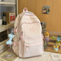 Tas Ransel Estetika Gaya Jepang untuk Anak Perempuan dan Laki-laki, Tas Kasual Berlapis-lapis untuk Siswa SD dan SMP