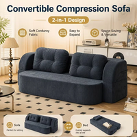 Vakuumverpacktes Sofa 3-Sitzer Große Größe Samt-Stoff Entspannungs-Couch Volumenreduzierte Versandlösung